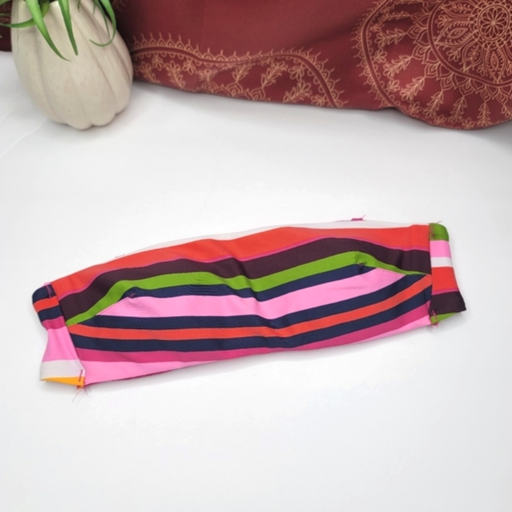 Aerie Bandeau Swim Top Pink Stripes XS